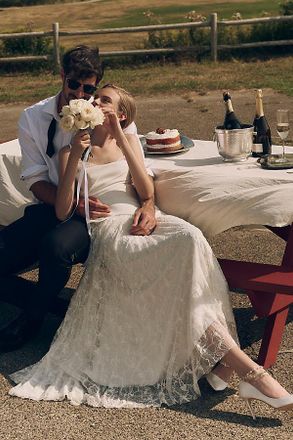 AMUR Leighton Pleated Gown