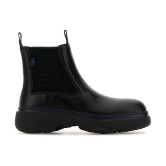 Burberry Schoenen, Heren, Zwart, 41 EU, Leer, Chunky Sole Leather Chelsea Boots