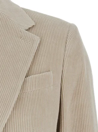 Max Mara Womens Beige Single-Breasted Jacket With Notched Revers Cotton Blazers