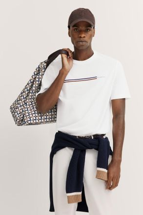 Bugatti T-Shirt BUGATTI, Herren, Gr. XXL, weiss (10, wei&szlig;), 100% Baumwolle, unifarben, normal, Rundhals, gerader Abschluss, Shirts T-Shirt, aus Baumwolle