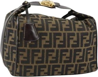 Fendi Pre-owned Handbags, female, Brown, Size: ONE SIZE Pre-owned Canvas Handbag