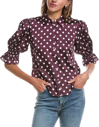 Cinq &agrave; Sept Cinq &Agrave; Sept Camille Polka Dot Fiona Top