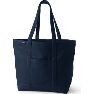 Lands End Open Top Long Handle Canvas Tote Bag in Radiant Navy at Nordstrom, Size X-Large