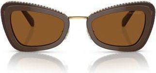 Swarovski 52mm Irregular Cat Eye Sunglasses in Dark Brown at Nordstrom Rack