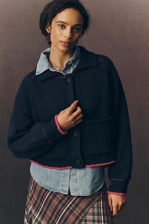 Pilcro The Jesse Dog Icon Cardigan Sweater by Pilcro