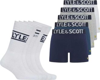 Lyle & Scott Tweed-cadeauset voor heren (set van 10 stuks) (Bloemen/Blauw)