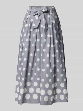 More & More More & More Midirock aus reiner Baumwolle mit Zierschleife in Silber, Gr&ouml;&szlig;e 34