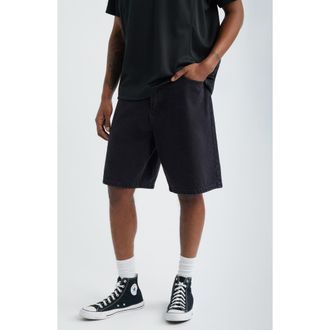 Obey Bigwig Baggy Denim Shorts in Washed Black at Nordstrom, Size 32