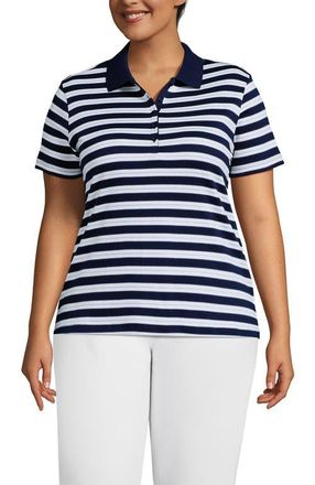 Lands End Supima Cotton Polo Shirt in Midnight Sky Poetic Floral at Nordstrom, Size 2X