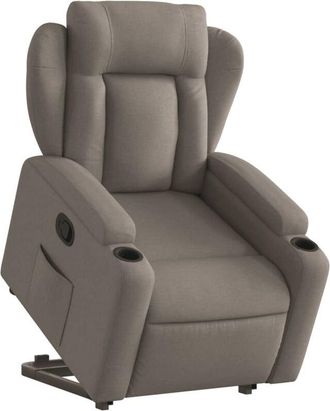 vidaXL Vidaxl - Sillón reclinable elevable tela gris taupe