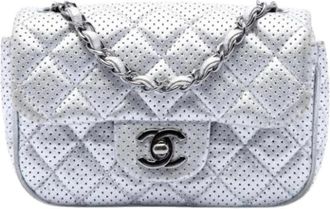 Chanel Pre-owned Quilted Mini Flap Bag - Dames - Vintage Mini Tas - Grijs - ONE Size - Leer - Vintage
