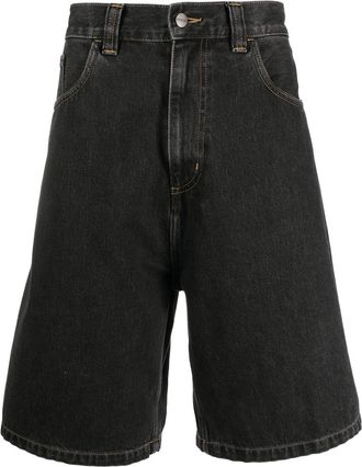 Carhartt Work in Progress logo-patch wide-leg denim shorts - men - Cotton/Polyester/Cotton - S - Black