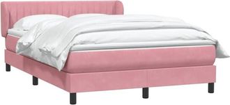 vidaXL Cama Box Spring Con Colch&oacute;n Terciopelo Rosa 140x220 Cm Vidaxl