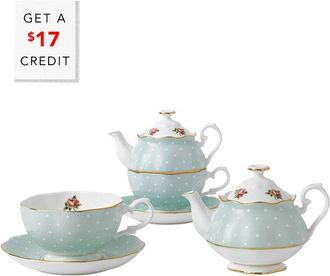 Royal Albert Polka Rose Tea For One With $17 Credit