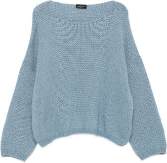 Roberto Collina Maglione con scollo a barca - Blu