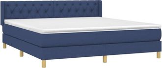 vidaXL Vidaxl - Cama Box Spring Con Colch&oacute;n Tela Azul 160x200 Cm