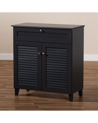 Baxton Studio Coolidge 4-Shelf Shoe Storage Cabinet