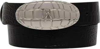 Patrizia Pepe Leren riem met krokodillenmotief - Dames - Accessoires - Zwart - Maat: M Leer