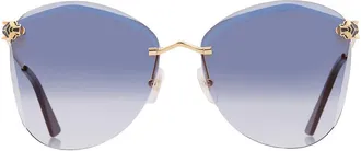 Cartier Panthere de Cartier Grey Multitreatement Butterfly Ladies Sunglasses CT0398S 001 62