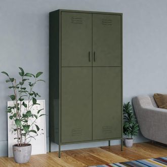 vidaXL Armario De Acero Verde Oliva 90x50x180 Cm Vidaxl