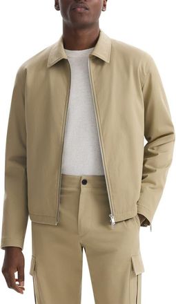 Theory Cotton Twill Zip Cuff Bomber Jacket in Khaki at Nordstrom, Size Small