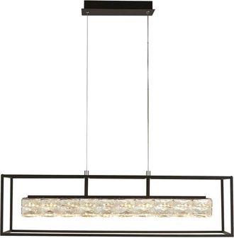 Searchlight Searchlight - Elevator Colgante De Cristal Led, Marco Negro Mate Regulable 3000k