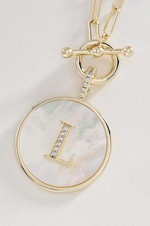 Melinda Maria Love Letters Medallion Monogram Necklace