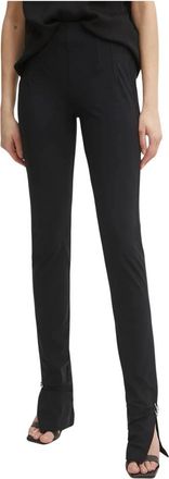 Patrizia Pepe Rechte broek - Dames - Straight fit broeken - Zwart - L - Broeken
