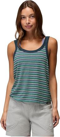Prana Cozy Up Scoop Tank Top Womens Clothing Bluff Blue Stripe : LG (Womens 12-14), Hemp/Lyocell/Polyester