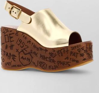 Chlo&eacute; leather maxime wedge mules