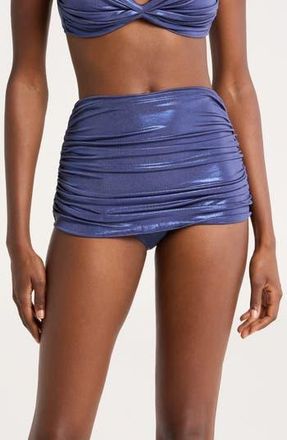 Norma Kamali Bill Ruched Bikini Bottoms in Military Blue at Nordstrom Rack, Size Medium