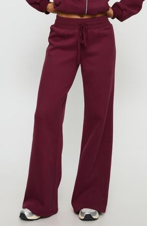 Princess Polly Stargirl Wide Leg Sweatpants in Burgundy at Nordstrom, Size 2
