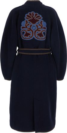 Bazar Deluxe Womens Coat With Embroidery - Blue