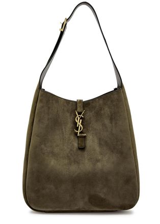 Saint Laurent Le 5 &agrave; 7 Large Suede Shoulder bag - Chocolate - One Size