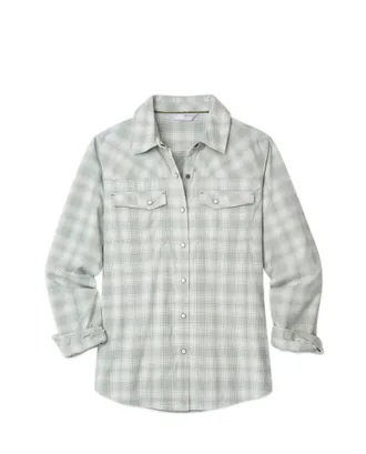 Stio | Womens Eddy Shirt Long Sleeve, Size Extra Small in Sage Flats Plaid
