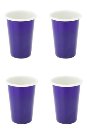 Elifle Two Tone Large Enamel Tumbler - Set of 4 in Royal Blue & Ivory at Nordstrom