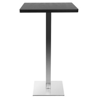 Miliboo Tavolo da bar design quadrato nero piede centrale jory