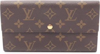 Louis Vuitton Brown Coated Canvas Long Wallet (Bi-Fold) (Pre-Owned)