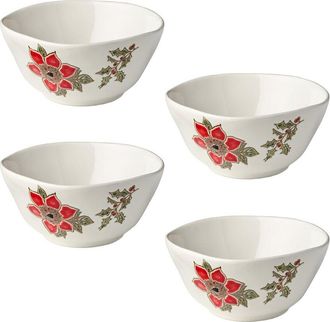 Certified International Festive Blooms Set Of 4 Ice Cream Bowls