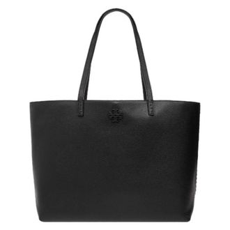 Tory Burch Black McGraw Pebbled Leather Tote Bag