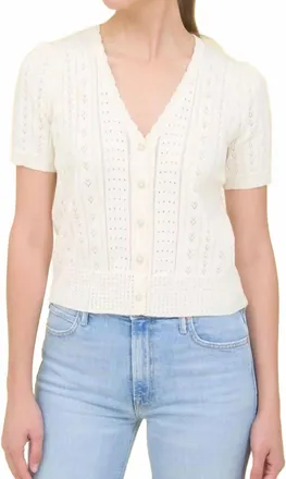 ZOE AND CLAIRE Genevieve Voss Cardigan In Cream