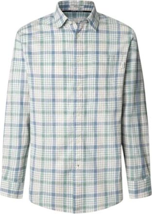 Pepe Jeans London Moderne Casual Overhemd Aitor Geruit Ontwerp - Heren - Casual Overhemden - Groen - L - Katoen - Overhemden