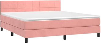 vidaXL Vidaxl - Cama Box Spring Con Colch&oacute;n Terciopelo Rosa 180x200 Cm