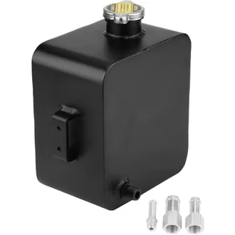 OEM Dep&oacute;sito De Expansi&oacute;n De Refrigerante, Dep&oacute;sito De Agua De Repuesto Universal De 2,5 L Fabricado En Aleaci&oacute;n De Aluminio, Negro, Para Piezas De Motor 