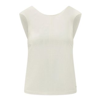Calvin Klein Sleeveless Tops, female, Beige, Size: 2XS Textured Sleeveless Top