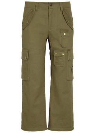 Isabel Marant Josine Twill Cropped Cargo Trousers - Khaki - 40 (UK12 / M)