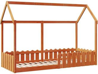vidaXL Kids House Bed Frame without Mattress Wax Brown 80x200 cm Vidaxl