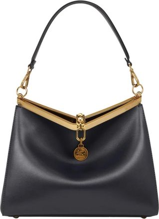 Etro Vela Medium Schoudertas - Dames - Schoudertassen - Blauw - ONE Size - Leer - Tassen