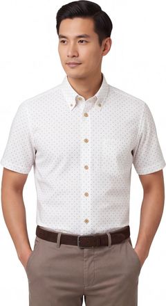 Led&ucirc;b Ledub modern fit overhemd wit korte mouw