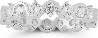 Glaze Jewelry Eternity Round Cut Cubic Zirconia Band Ring in Silver at Nordstrom Rack, Size 9